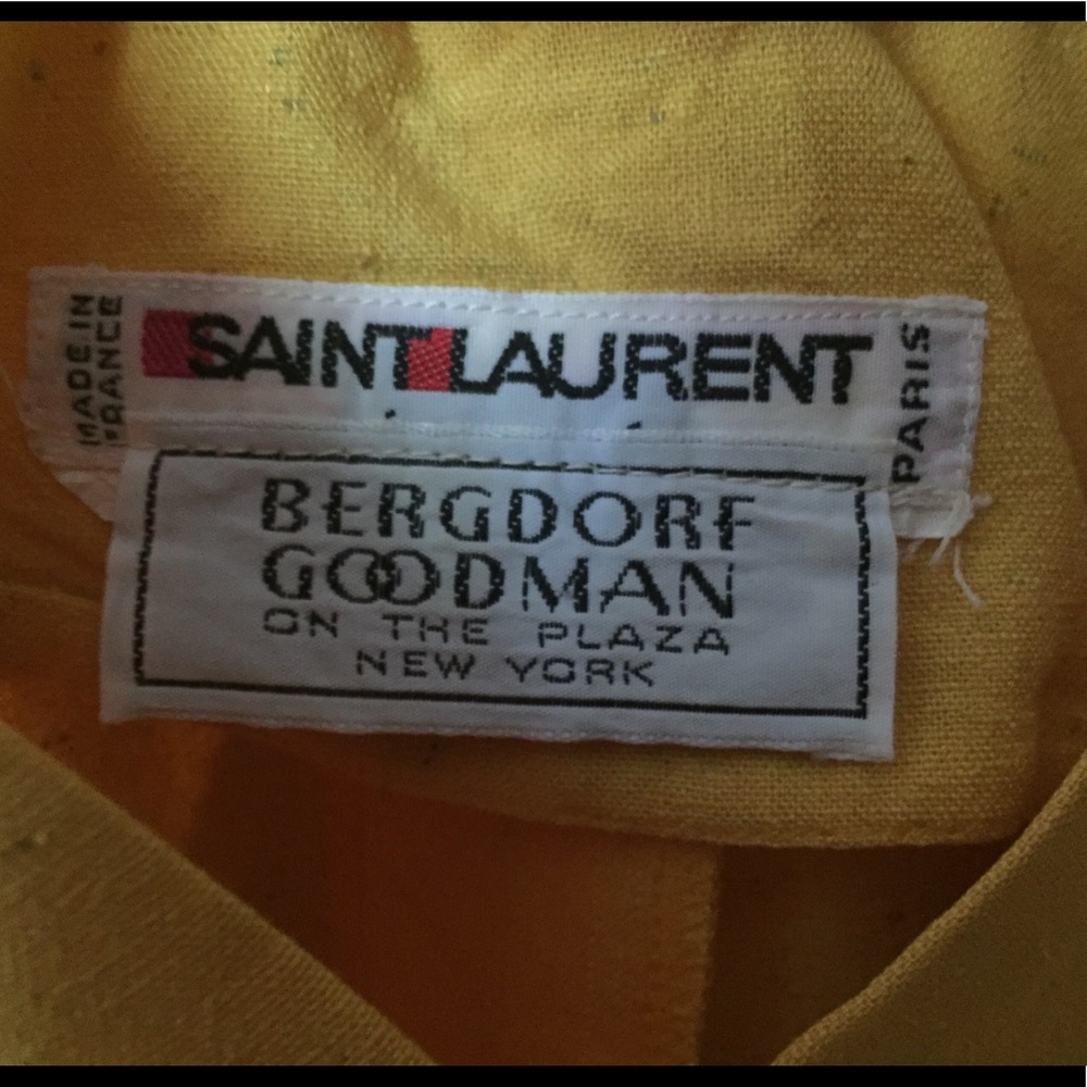 Saint Laurent Paris Vintage Yellow Dress Vintage 90’s Bergdorf Goodman Size S - Picture 4 of 7